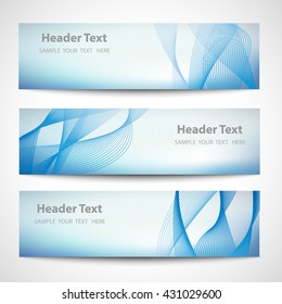Set abstract smooth curve lines background advertising banner