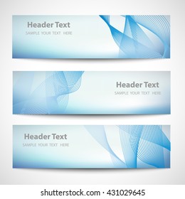 Set abstract smooth curve lines background advertising banner