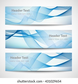 Set abstract smooth curve lines background advertising banner