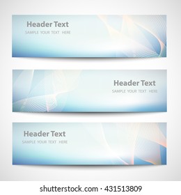 Set abstract smooth curve orange lines background advertising banner