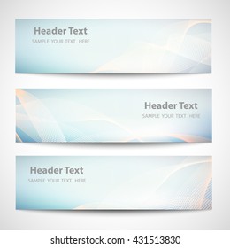Set abstract smooth curve orange lines background advertising banner