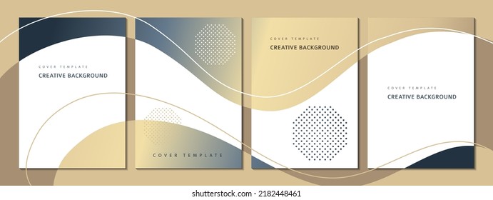 Set abstrakter, glatter Wellenkarten, Vorlage für Ihr Corporate Design. Vektorgrafik.
