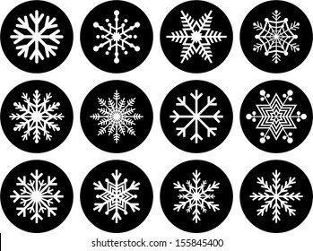 Set of abstract Snowflakes 