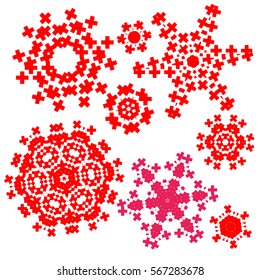 set of abstract snowflakes