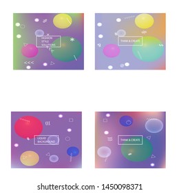 Set of abstract soft color backgrounds. Vector illustration flyers. Minimal backdrops with simple muffled colors. Violet modern screen effective design for user interface.