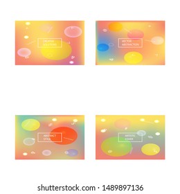 Set of abstract soft color backgrounds. Vector illustration elements. Original backdrops with simple muffled colors. Pink and yellow modern screen effective design for user interface.