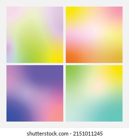 Conjunto de fondo abstracto de gradiente de color suave. Diseño vectorial multicolor borroso