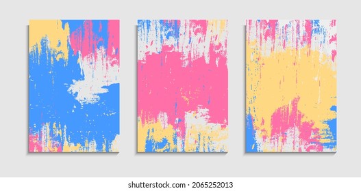 Set Of Abstract Soft Colorful Splatter Paint Background Design, Can Be Used For Banner, Wallpaper, Frame Or Cover