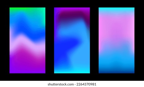 Set abstract soft colors background with gradient. Vector illustration for different screen designs, banner, poster and graphic design.