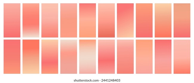 Set of abstract soft, smooth peach gradient background