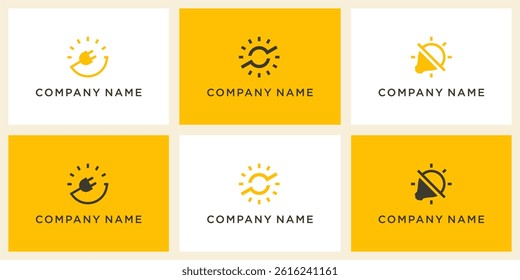 Set of Abstract solar power logo