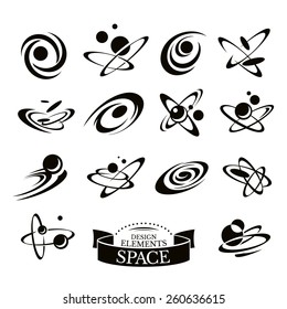 Set of abstract space icons vector illustration