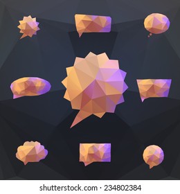 Set of abstract speech balloons or talk bubbles