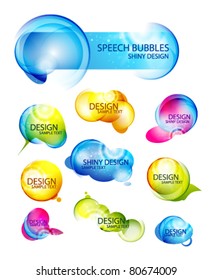 Set of abstract speech bubbles