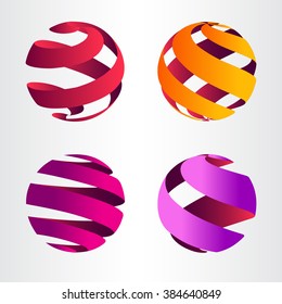 Set of abstract sphere logo. Template for logotype.