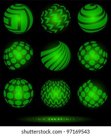 Set of abstract sphere shaped symbols