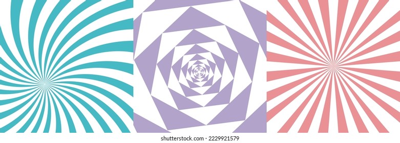 Set of abstract spiral backgrounds.