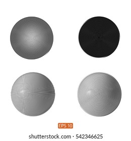 Set of Abstract spiral element. Swirling, twirling shape. Vector. No gradient. Sphere, line, black and white