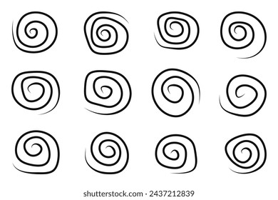 Set of abstract spiral shape