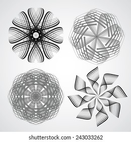 Set of Abstract Spirals 