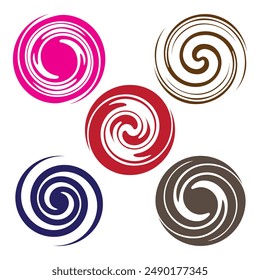 Set of abstract spirals, Hurricane logo symbol abstract icon vector illustration