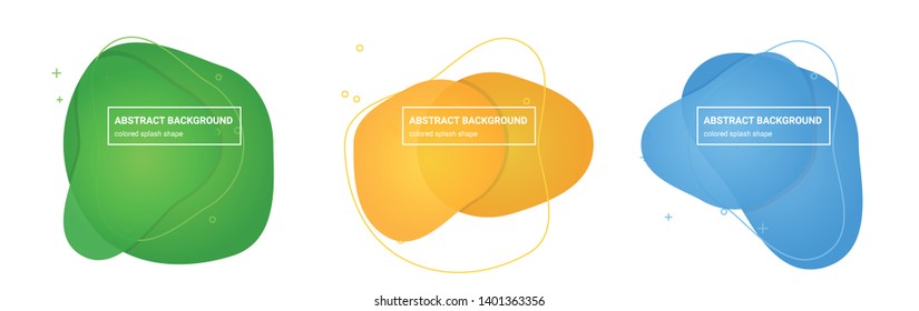 Set of abstract splash shapes background templates in Light-Atlantis, Light-Apple, Light-My-Sin, Light-Sunglow, Light-Picton-Blue, Light-Jordy-Blue gradients colors for logo, flyer, website etc.