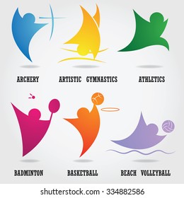 Set of abstract sport logos.