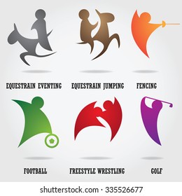 set of abstract sport logos.