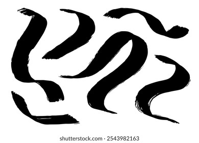 Un conjunto de manchas abstractas, pinceladas decorativas. Gráficos de Vector.