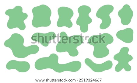 Set of abstract spots of different shapes isolated on a white background. Vector illustration. Liquid organic shapes 