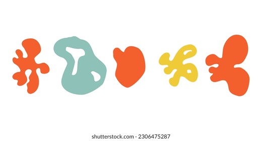 set abstract spots drawn by hand. vector trend illustration