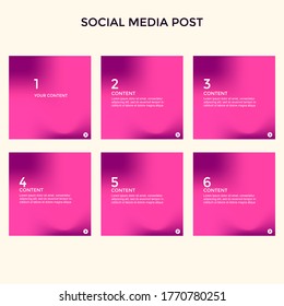 SET ABSTRACT SQUARE BACKGROUND DESIGN PASTEL GRADIENT MESH COLOR WITH COPY SPACE AREA TEMPLATE VECTOR GOOD FOR SOCIAL MEDIA POST, COVER, POSTER, BROCHURE