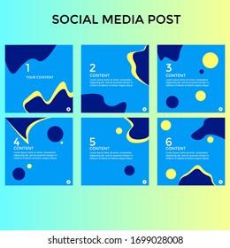 SET ABSTRACT SQUARE BACKGROUND WITH ORAGNIC SHAPES DESIGN PASTEL COLOR TEMPLATE VECTOR GOOD FOR SOCIAL MEDIA POST, COVER, POSTER, BROCHURE