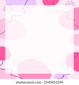 Conjunto de plano de fundo quadrado abstrato em cores pastel com linhas curvas. Moderna textura geométrica de Memphis. Ilustração de vetor de estoque em estilo de doodle simples minimalista