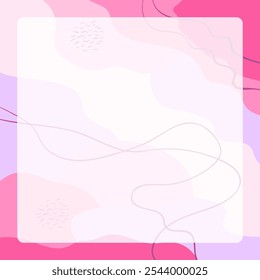 Set von abstraktem quadratischem Hintergrund in Pastellfarben mit gekrümmten Linien. Moderne geometrische Memphis Textur. Stock-Vektorgrafik im minimalistischen einfachen Doodle-Stil