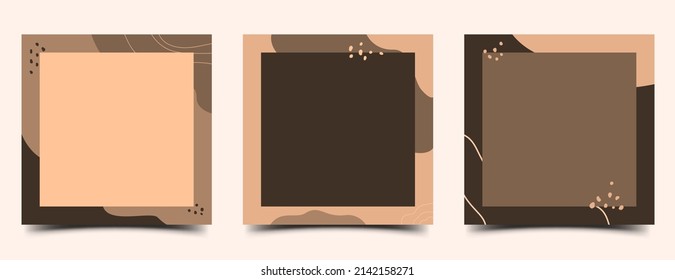 Set of Abstract square banner template with copy space. Usable for social media post, banner, card, and web.