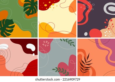 Set of abstract square colorful backgrounds. Vector illustration.