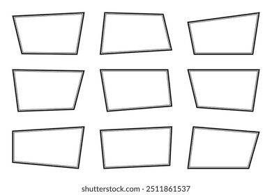 Set of abstract square label frame