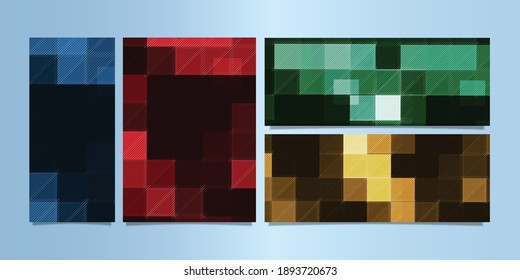 Set of Abstract squares banner pattern. Business design template. Vector banner.