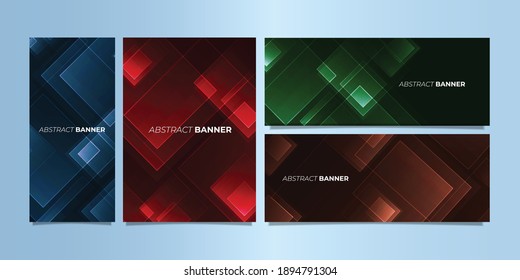 Set of Abstract squares banner pattern. Business design template. Vector banner.