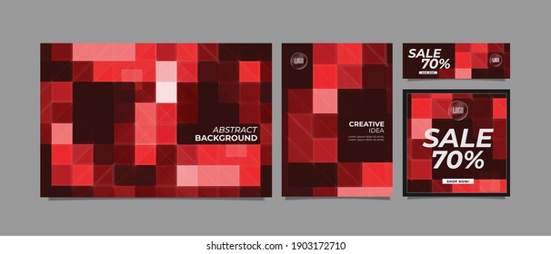 Set of Abstract squares shapes technology background. Corporate report cover, web banner, presentation, branding, poster, sale banner. vector banner background.