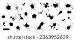 Set of abstract stains, blots, splashes and smudges.Vector graphics.	