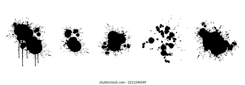 Set of abstract stains, blots, splashes and smudges.Vector graphics.