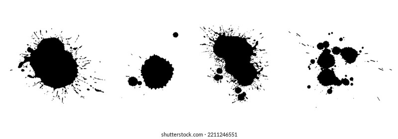 Conjunto de manchas, manchas, salpicaduras y manchas abstractas.Gráficos vectoriales.