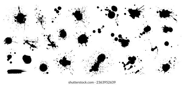 Set of abstract stains, blots, splashes and smudges.Vector graphics.	