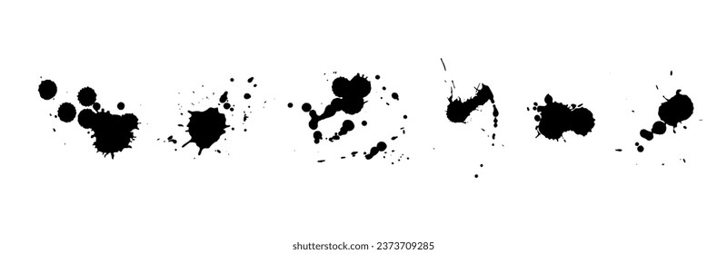 Set of abstract stains, blots, splashes and smudges.Vector graphics.	
