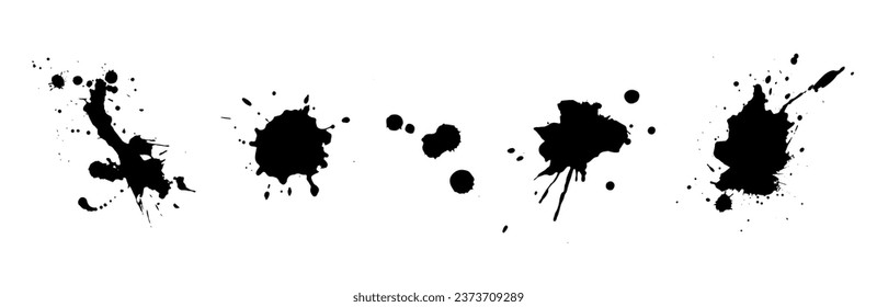Set of abstract stains, blots, splashes and smudges.Vector graphics.	
