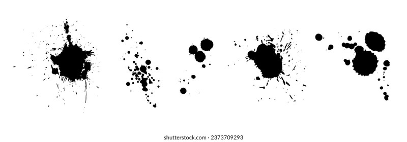 Set of abstract stains, blots, splashes and smudges.Vector graphics.	