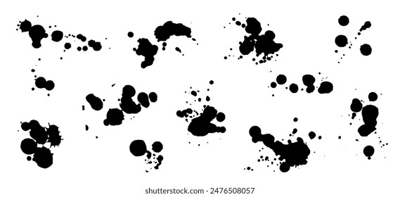 Conjunto de manchas abstractas, manchas, salpicaduras y manchas.Vector gráficos.	