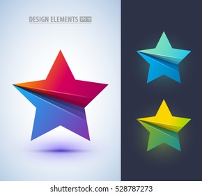 Conjunto de colección abstracta de signos de estrella. Se puede utilizar para identidad corporativa, icono de aplicación, logotipo de salón de belleza, diferentes diseños de signos de logotipo. Estilo de papel original